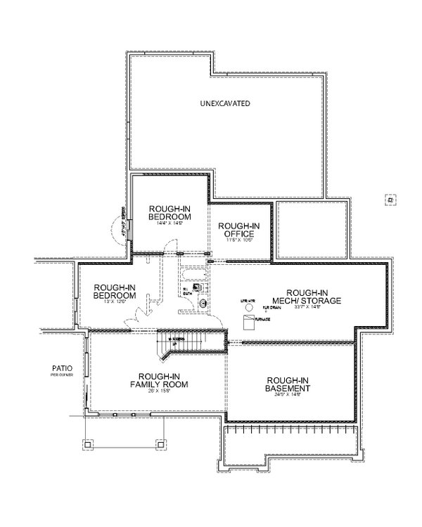 Farmhouse Floor Plan - Lower Floor Plan #112-212