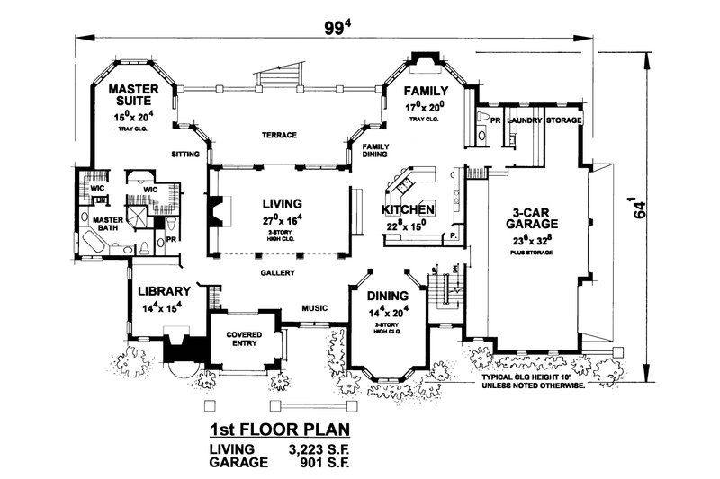 Home Plan - Floor Plan - Main Floor for European House Plan #20-2318 - 4 bed, 4.5 bath