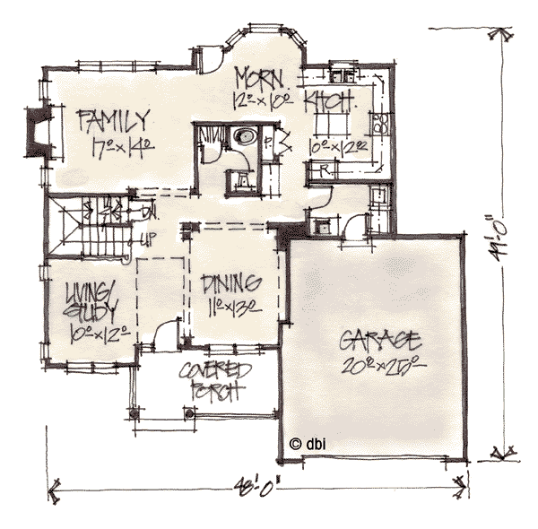 House Design - Traditional Floor Plan - Main Floor Plan #20-246