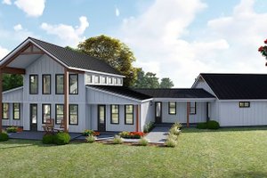 Exterior - Rear Elevation for Barndominium House Plan #932-1202 - 2 bed, 2 bath
