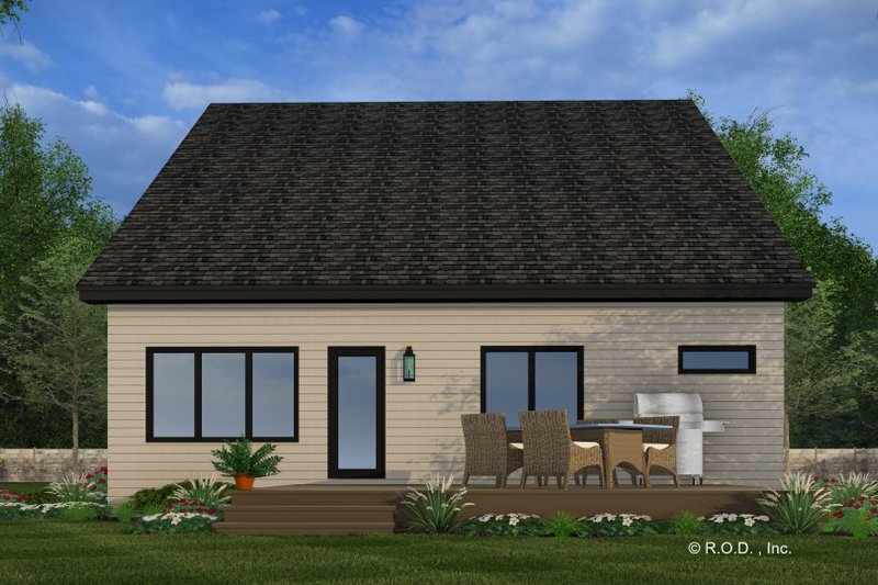 Architectural House Design - Exterior - Rear Elevation for Modern House Plan #51-1348 - 4 bed, 3.5 bath
