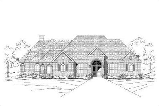 Exterior - Front Elevation for European House Plan #411-652 - 3 bed, 2.5 bath