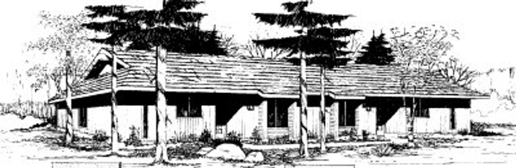 Exterior - Front Elevation 2 House Plan #303-213 - 2 bed, 1 bath