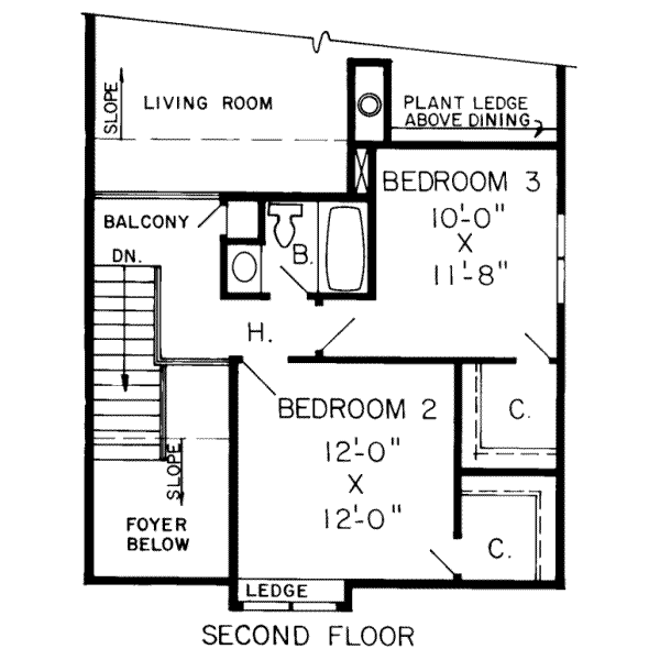 Traditional Floor Plan - Upper Floor Plan #312-419