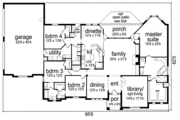 European Style House Plan - 4 Beds 3 Baths 3150 Sq/Ft Plan #84-524 