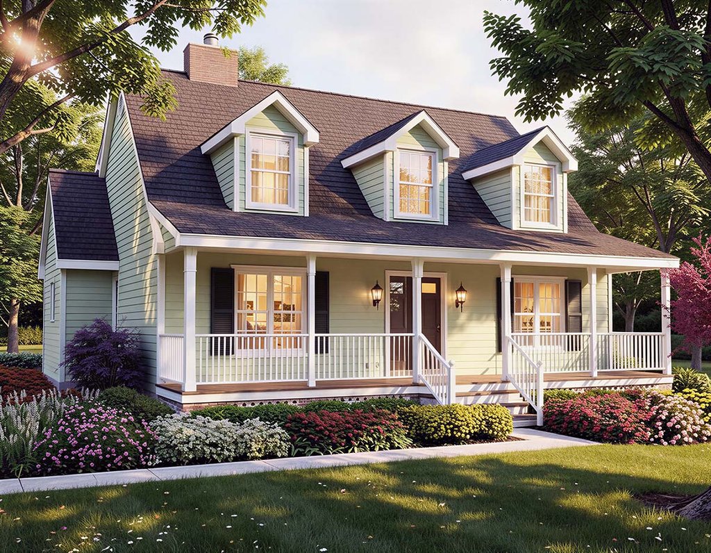 Exterior - Front Elevation 2 for Country House Plan #312-447 - 3 bed, 2.5 bath
