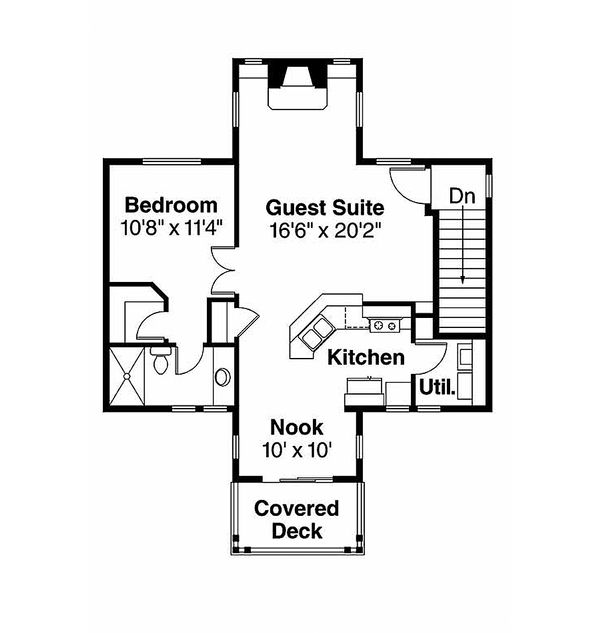 Bungalow Floor Plan - Upper Floor Plan #124-802
