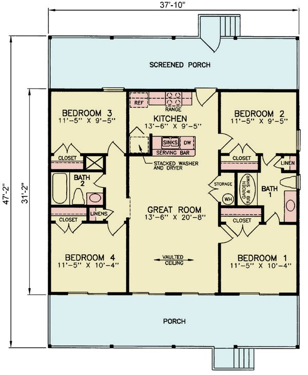 Dream House Plan - Contemporary Floor Plan - Main Floor Plan #54-665