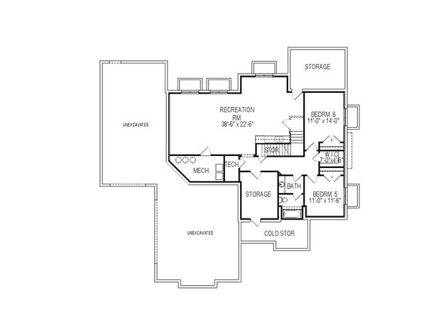 Architectural House Design - Contemporary Floor Plan - Lower Floor Plan #920-46