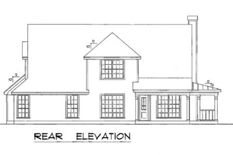 Home Plan - Exterior - Rear Elevation for Country House Plan #40-386 - 3 bed, 2.5 bath