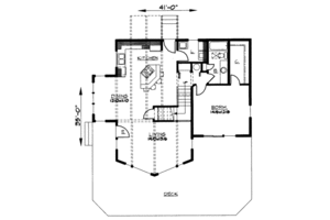 Floor Plan - Main Floor for Contemporary House Plan #303-334 - 2 bed, 2 bath