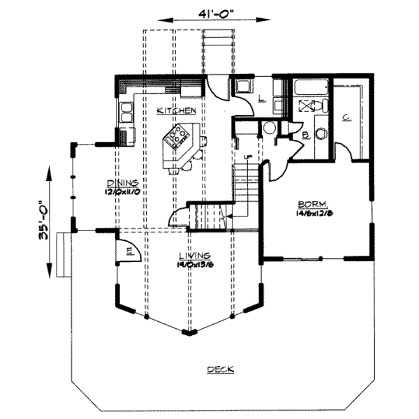 Contemporary Floor Plan - Main Floor Plan #303-334