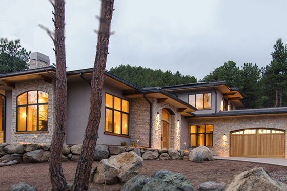 Exterior - Front Elevation 4 for Contemporary House Plan #1042-21 - 3 bed, 3.5 bath