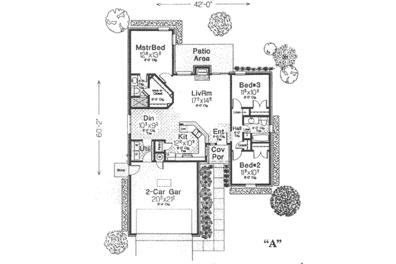 Floor Plan - Main Floor for Traditional House Plan #310-413 - 3 bed, 2 bath