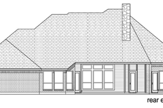 Exterior - Rear Elevation for European House Plan #84-555 - 4 bed, 3 bath