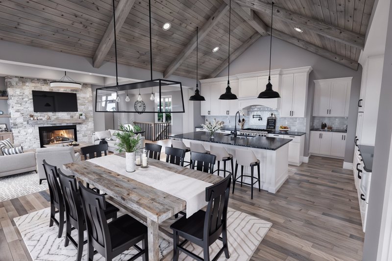 House Design - Interior - Dining Room for Farmhouse House Plan #51-1449 - 4 bed, 4 bath