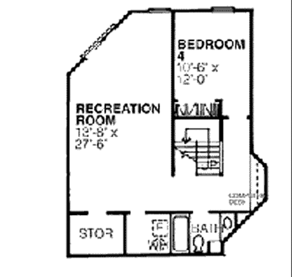 Bungalow Floor Plan - Lower Floor Plan #320-153