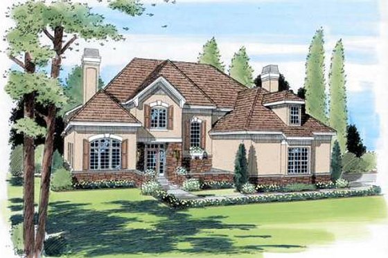 Exterior - Front Elevation for Traditional House Plan #312-151 - 4 bed, 3.5 bath
