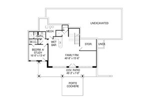 Floor Plan - Lower Floor for Modern House Plan #920-91 - 4 bed, 4.5 bath
