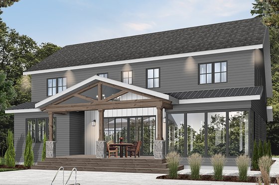 Exterior - Rear Elevation for Farmhouse House Plan #23-2686 - 5 bed, 4.5 bath