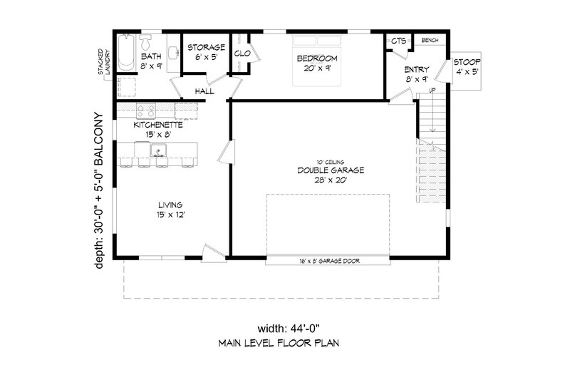 Home Plan - Floor Plan - Main Floor for Modern House Plan #932-410 - 3 bed, 2 bath