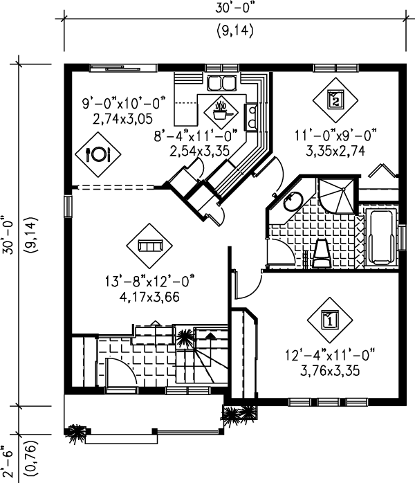 Dream House Plan - Cottage Floor Plan - Main Floor Plan #25-176