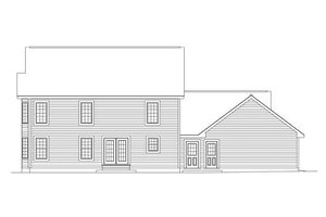 Exterior - Rear Elevation for Southern House Plan #57-230 - 4 bed, 2.5 bath