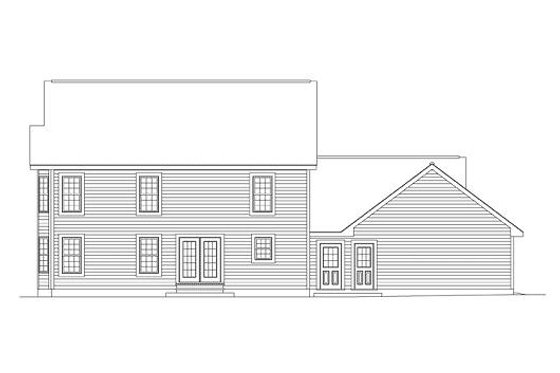 Exterior - Rear Elevation for Southern House Plan #57-230 - 4 bed, 2.5 bath