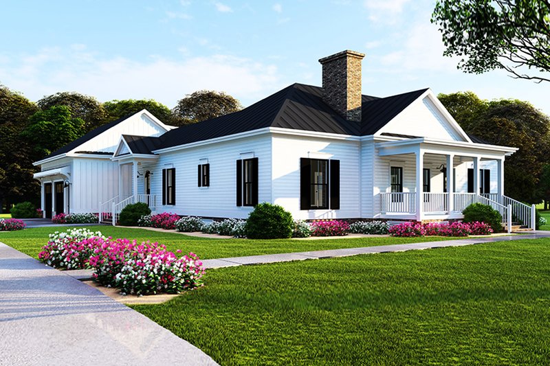 House Blueprint - Exterior - Front Elevation 3 for Farmhouse House Plan #923-116 - 3 bed, 2 bath