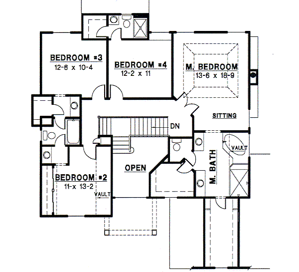 European Floor Plan - Upper Floor Plan #67-260