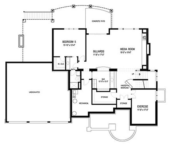 Traditional Floor Plan - Lower Floor Plan #56-603