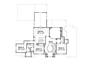 Floor Plan - Upper Floor for European House Plan #411-211 - 4 bed, 3 bath
