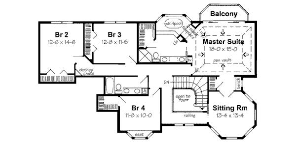 Victorian Floor Plan - Upper Floor Plan #312-627