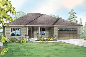 Ranch Exterior - Front Elevation Plan #124-902