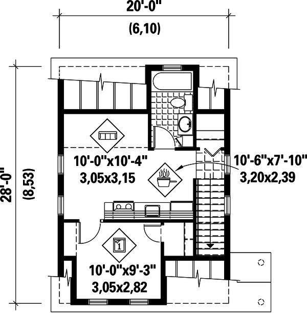 Country Floor Plan - Upper Floor Plan #25-4438