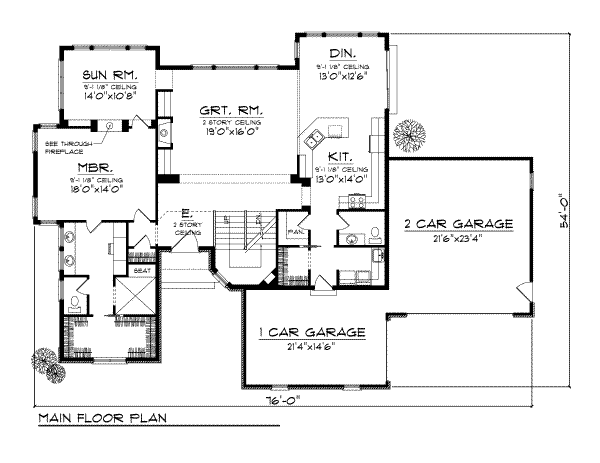 Architectural House Design - European Floor Plan - Main Floor Plan #70-734