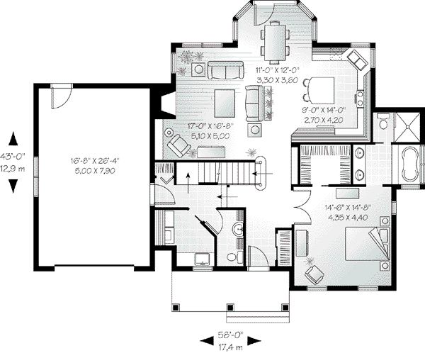 House Plan Design - Traditional Floor Plan - Main Floor Plan #23-540