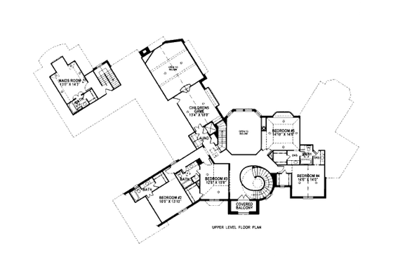 Floor Plan - Upper Floor for European House Plan #141-319 - 7 bed, 7.5 bath