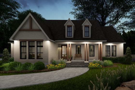 Exterior - Front Elevation 4 for Traditional House Plan #406-9671 - 3 bed, 2 bath