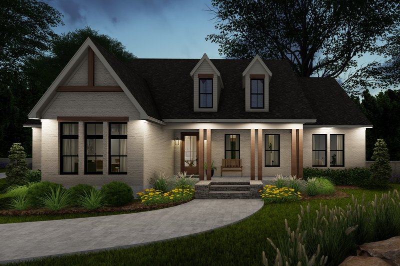 Architectural House Design - Exterior - Front Elevation 4 for Traditional House Plan #406-9671 - 3 bed, 2 bath