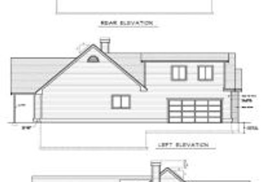 Exterior - Rear Elevation for Country House Plan #103-102 - 3 bed, 2 bath