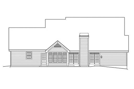 Exterior - Rear Elevation for Colonial House Plan #57-358 - 4 bed, 3 bath