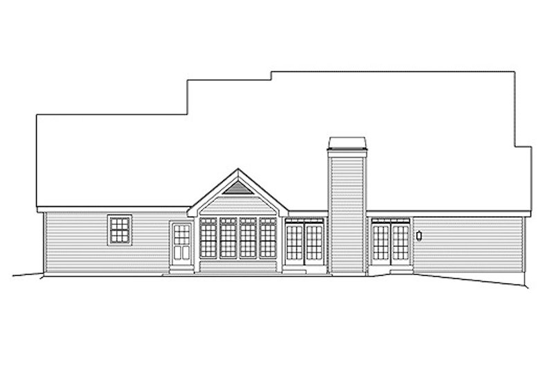 Home Plan - Exterior - Rear Elevation for Colonial House Plan #57-358 - 4 bed, 3 bath