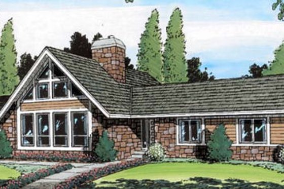 Exterior - Front Elevation House Plan #312-407 - 3 bed, 2 bath