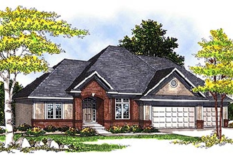 House Blueprint - Traditional Exterior - Front Elevation Plan #70-339