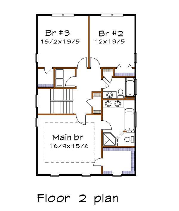 Dream House Plan - Country Floor Plan - Upper Floor Plan #79-263