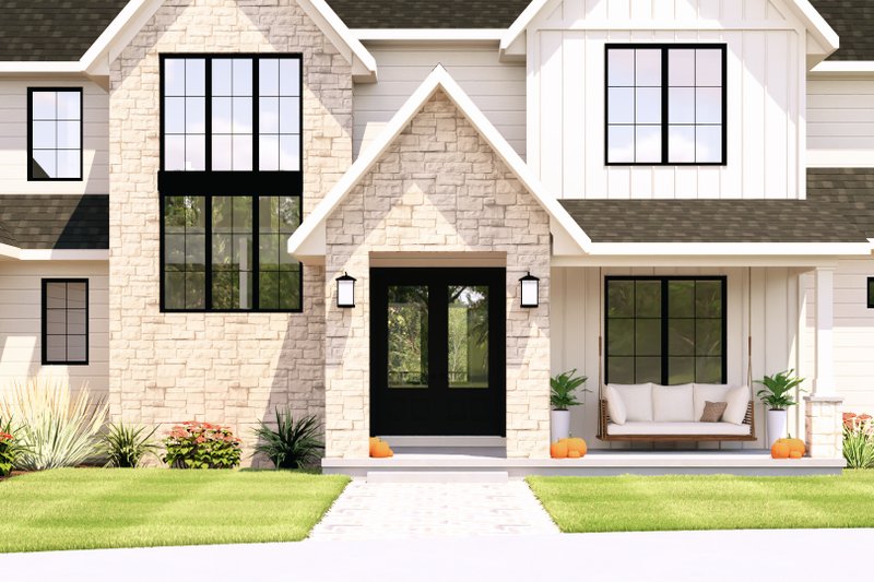 House Design - Exterior - Covered Porch for Modern House Plan #1064-478 - 5 bed, 3.5 bath