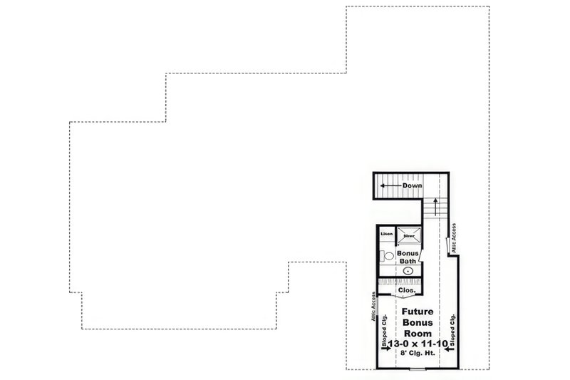 House Blueprint - Floor Plan - Upper Floor for Craftsman House Plan #21-544 - 3 bed, 2.5 bath