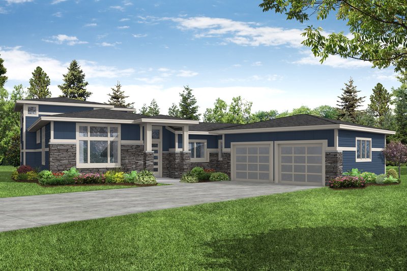 Dream House Plan - Contemporary Exterior - Front Elevation Plan #124-1303