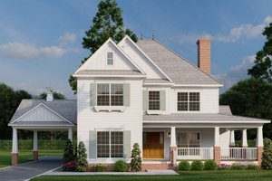 Classical Exterior - Front Elevation Plan #17-2855